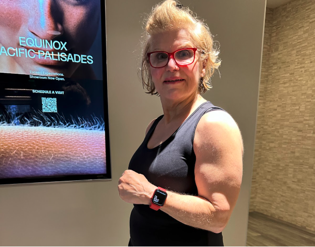 Dr. Susan Chobanian showing strength and confidence at the gym